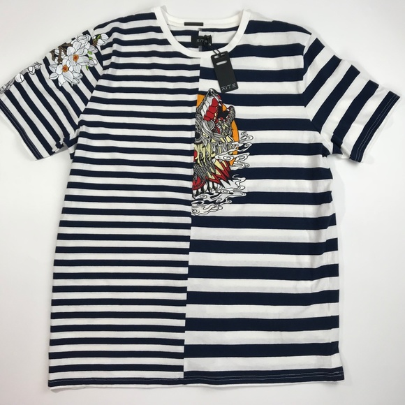 KITE Wolf Embroidered Striped Tee in Blue - Picture 2 of 7